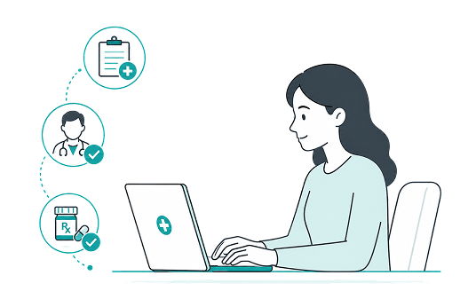 Patient requesting a medication refill online